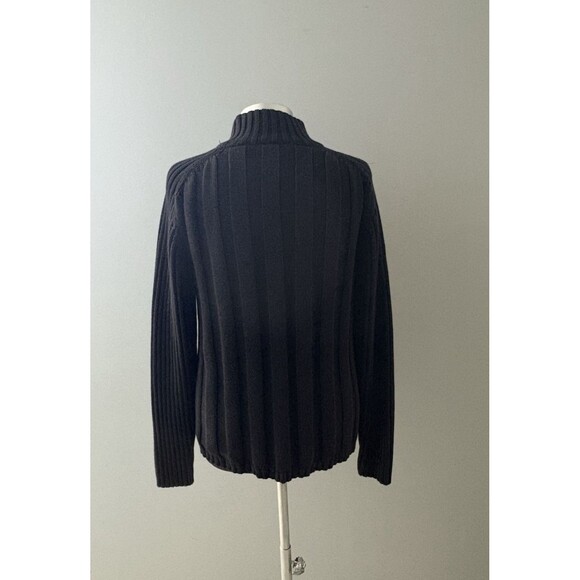 Vintage Illig Sweater Womens Large Black Turtle Neck Wide Cable Knit Thick - Picture 4 of 16